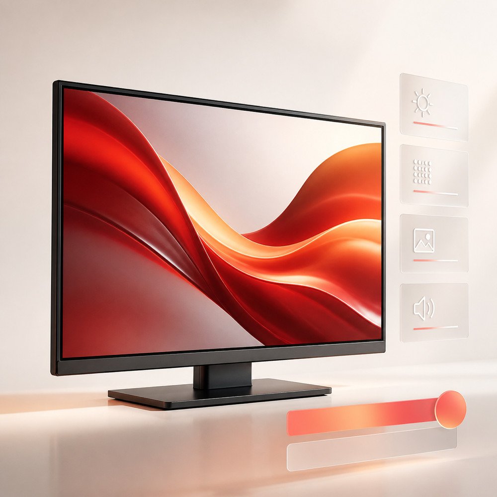 Commercial display with clear configuration controls
